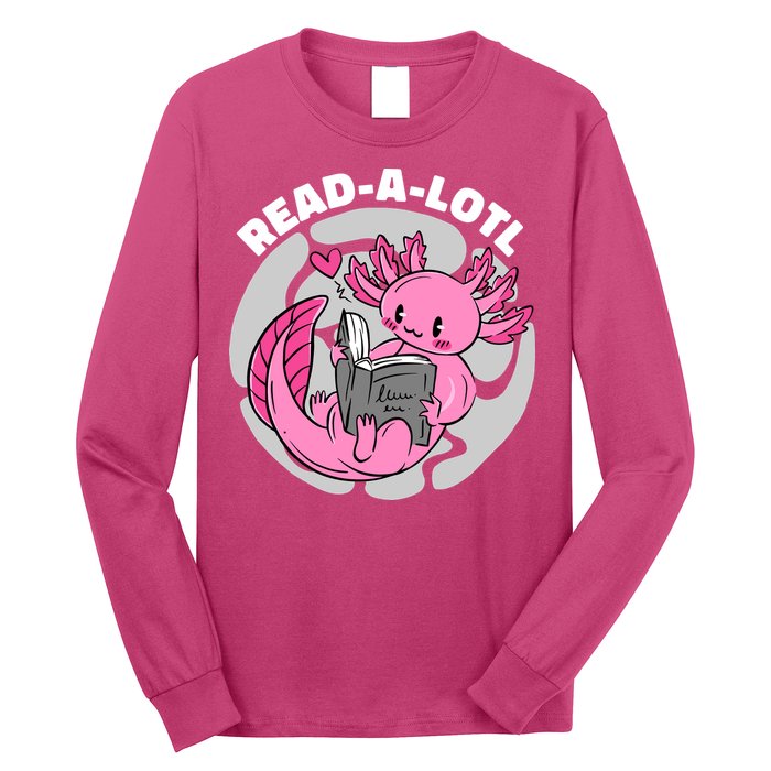 Read A Lotl Axolotl Cute Funny Reading Book Lover Long Sleeve Shirt