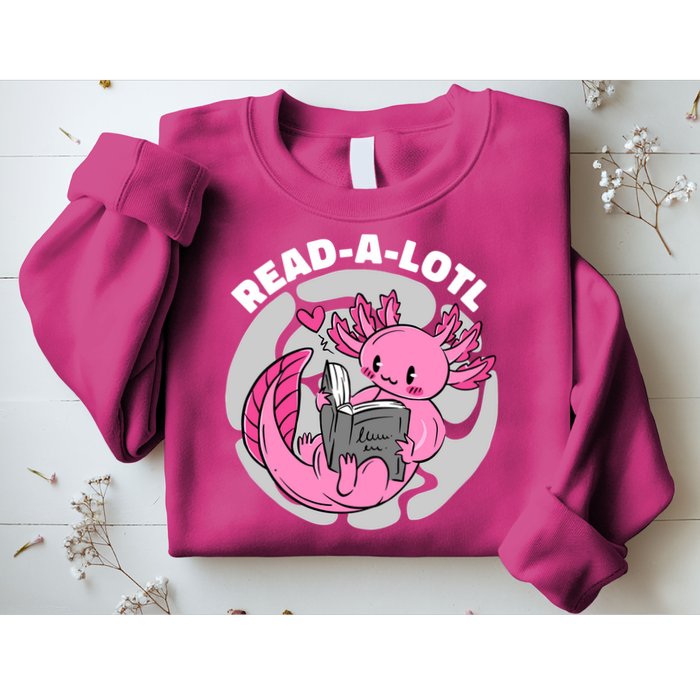Read A Lotl Axolotl Cute Funny Reading Book Lover Sweatshirt