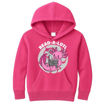 Read A Lotl Axolotl Cute Funny Reading Book Lover Kids Hoodie