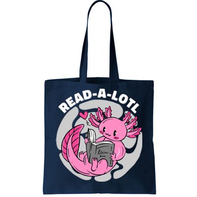 Read A Lotl Axolotl Cute Funny Reading Book Lover Tote Bag