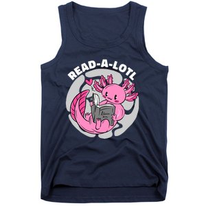 Read A Lotl Axolotl Cute Funny Reading Book Lover Tank Top