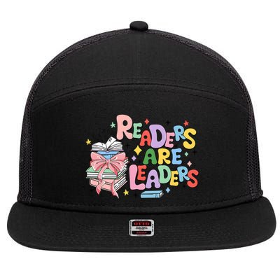 Readers Are Leaders Book Lover Bookworm 7 Panel Mesh Trucker Snapback Hat