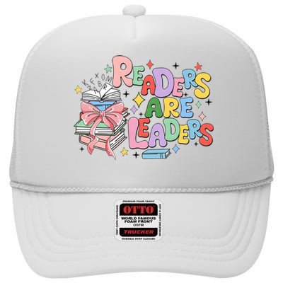 Readers Are Leaders Book Lover Bookworm High Crown Mesh Back Trucker Hat