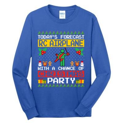 Rc Airplane Lover Christmas Party Rc Airplane Ugly Xmas Cute Gift Tall Long Sleeve T-Shirt