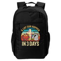 Retro A Lot Can Happen in 3 Days Floral Easter Day Daily Commute Backpack