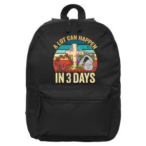 Retro A Lot Can Happen in 3 Days Floral Easter Day 16 in Basic Backpack