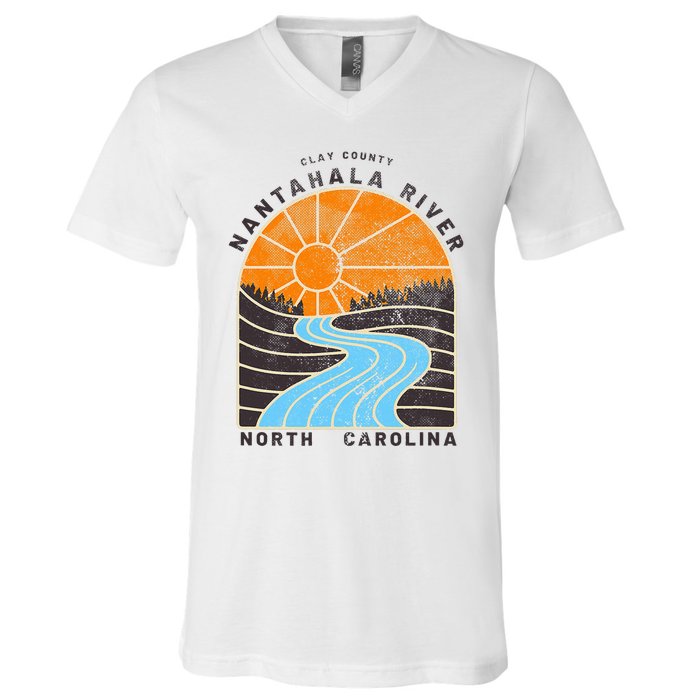 Rivers And Lakes Of Nc Nantahala River V-Neck T-Shirt