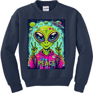 Retro Alien Lover UFO Abduction Team Alien Kids Sweatshirt