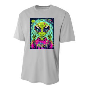 Retro Alien Lover UFO Abduction Team Alien Youth Performance Sprint T-Shirt