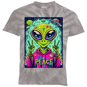 Retro Alien Lover UFO Abduction Team Alien Kids Tie-Dye T-Shirt