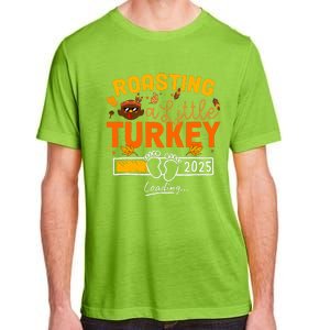 Roasting A Little Turkey Thanksgiving Pregnancy Announcement Adult ChromaSoft Performance T-Shirt