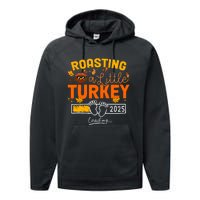 Roasting A Little Turkey Thanksgiving Pregnancy Announcement Performance Fleece Hoodie