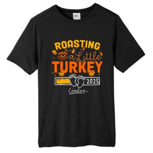 Roasting A Little Turkey Thanksgiving Pregnancy Announcement Tall Fusion ChromaSoft Performance T-Shirt