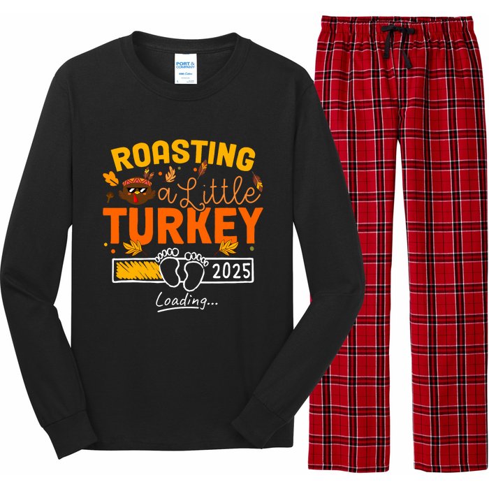 Roasting A Little Turkey Thanksgiving Pregnancy Announcement Long Sleeve Pajama Set