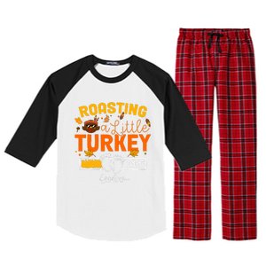 Roasting A Little Turkey Thanksgiving Pregnancy Announcement Raglan Sleeve Pajama Set