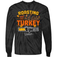 Roasting A Little Turkey Thanksgiving Pregnancy Announcement Tie-Dye Long Sleeve Shirt