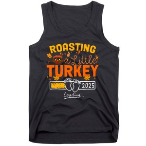 Roasting A Little Turkey Thanksgiving Pregnancy Announcement Tank Top