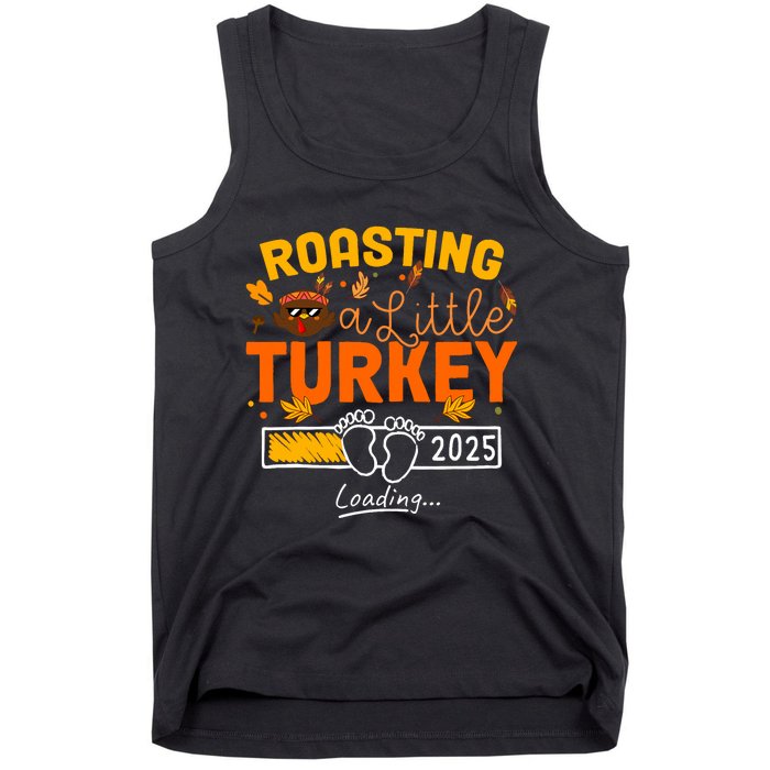 Roasting A Little Turkey Thanksgiving Pregnancy Announcement Tank Top