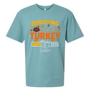 Roasting A Little Turkey Thanksgiving Pregnancy Announcement Sueded Cloud Jersey T-Shirt