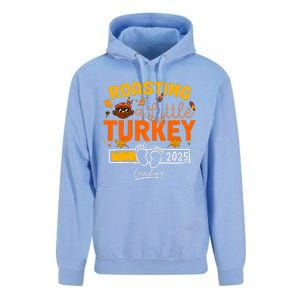 Roasting A Little Turkey Thanksgiving Pregnancy Announcement Unisex Surf Hoodie