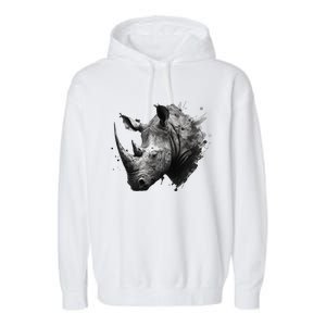 Rhino animal lovers animal rhino Garment-Dyed Fleece Hoodie