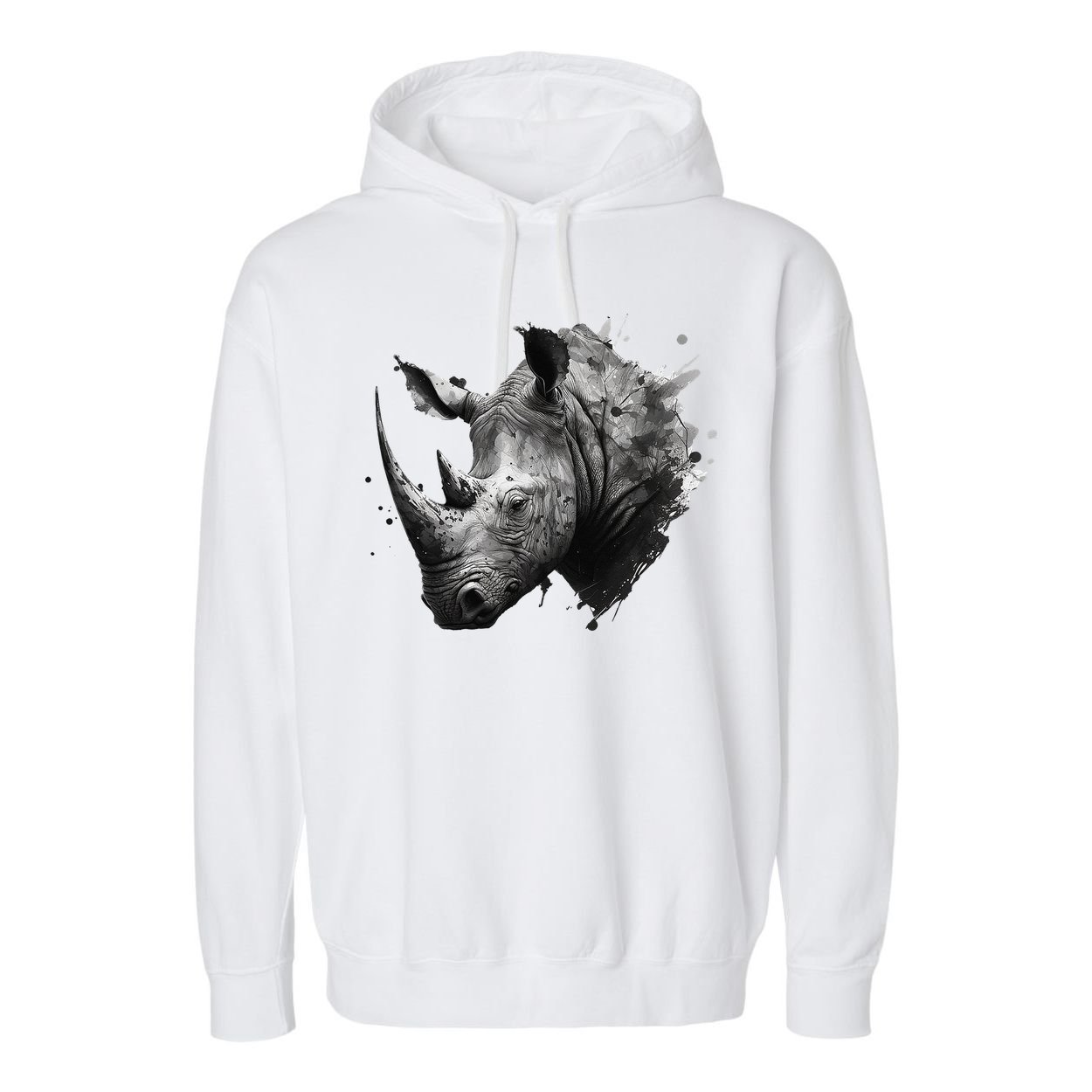 Rhino animal lovers animal rhino Garment-Dyed Fleece Hoodie