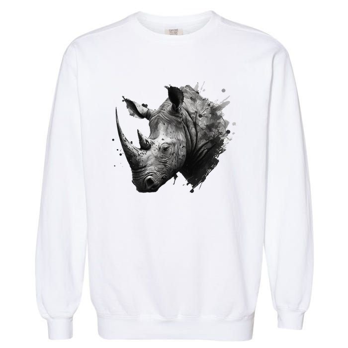 Rhino animal lovers animal rhino Garment-Dyed Sweatshirt