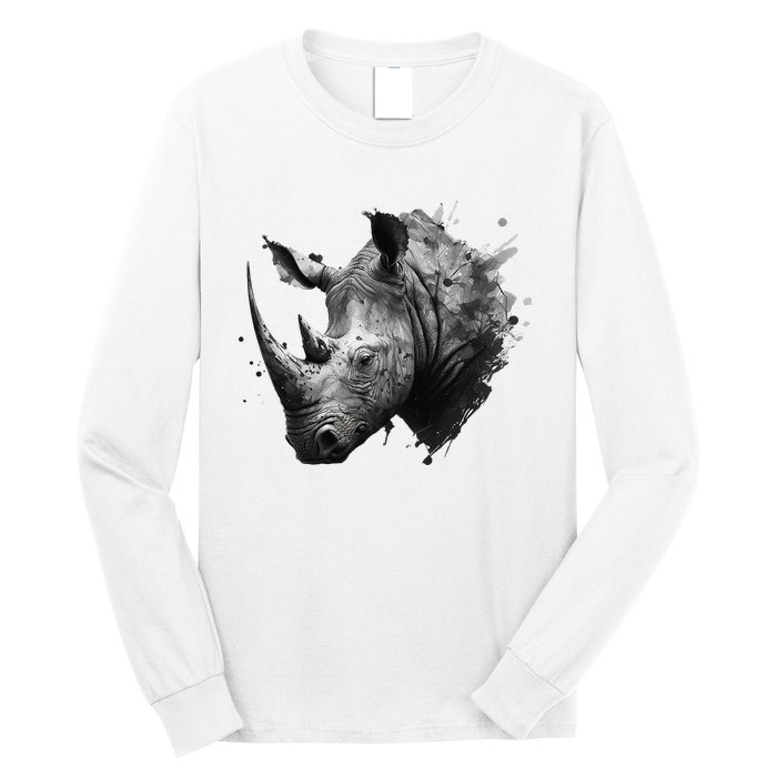 Rhino animal lovers animal rhino Long Sleeve Shirt