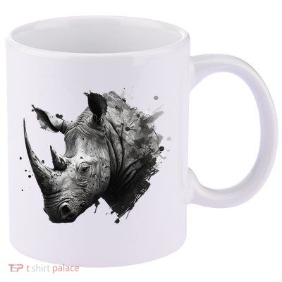Rhino animal lovers animal rhino 11oz C Handle Ceramic Mug