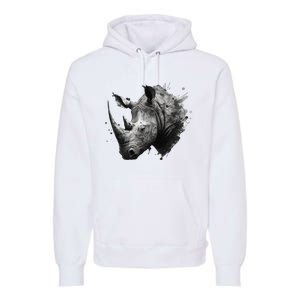 Rhino animal lovers animal rhino Premium Hoodie