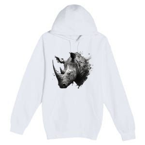 Rhino animal lovers animal rhino Premium Pullover Hoodie