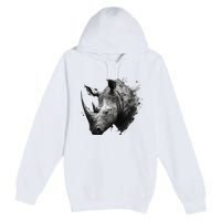 Rhino animal lovers animal rhino Premium Pullover Hoodie