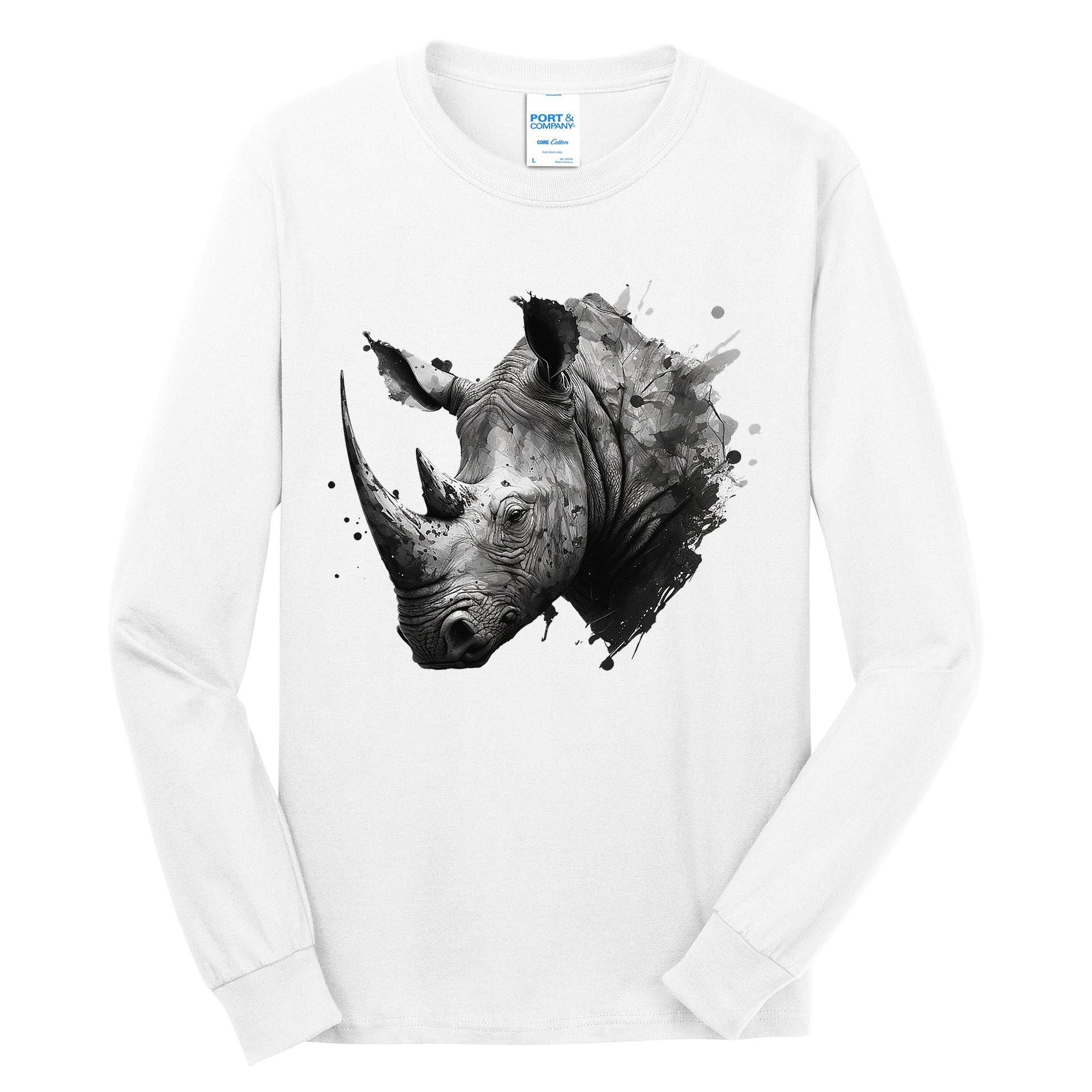 Rhino animal lovers animal rhino Tall Long Sleeve T-Shirt