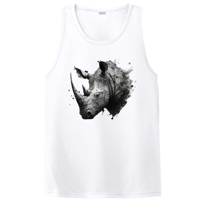 Rhino animal lovers animal rhino PosiCharge Competitor Tank