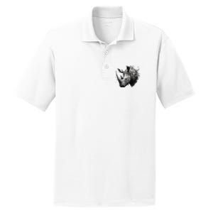 Rhino animal lovers animal rhino PosiCharge RacerMesh Polo