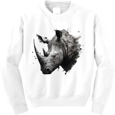 Rhino animal lovers animal rhino Kids Sweatshirt