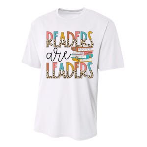 Readers Are Leaders Boho Leopard Book Lover Performance Sprint T-Shirt