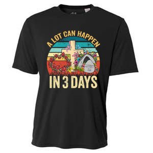 Retro A Lot Can Happen in 3 Days Floral Easter Day Cooling Performance Crew T-Shirt