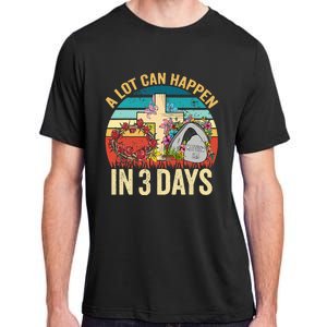 Retro A Lot Can Happen in 3 Days Floral Easter Day Adult ChromaSoft Performance T-Shirt