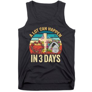 Retro A Lot Can Happen in 3 Days Floral Easter Day Tank Top