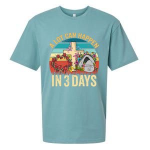 Retro A Lot Can Happen in 3 Days Floral Easter Day Sueded Cloud Jersey T-Shirt