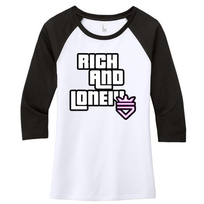 Rich And Lonely Rnl Wasted Miami Women's Tri-Blend 3/4-Sleeve Raglan Shirt