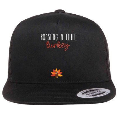 Roasting A Little Turkey Pregnancy Announcement Thanksgiving Flatbill Hat
