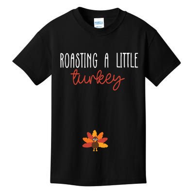 Roasting A Little Turkey Pregnancy Announcement Thanksgiving Kids T-Shirt