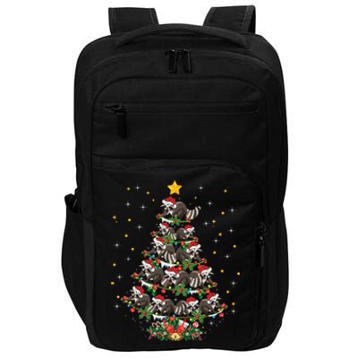 Raccoon Animal Lover Xmas Gift Raccoon Christmas Tree Gift Impact Tech Backpack