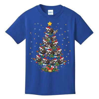 Raccoon Animal Lover Xmas Gift Raccoon Christmas Tree Gift Kids T-Shirt