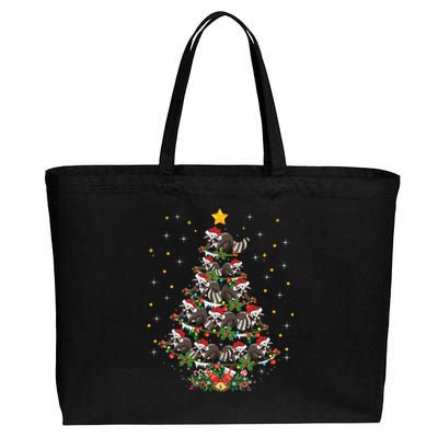 Raccoon Animal Lover Xmas Gift Raccoon Christmas Tree Gift Cotton Canvas Jumbo Tote