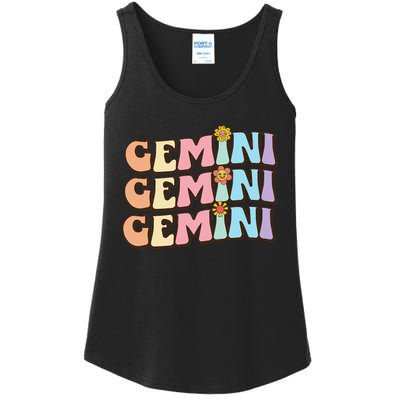 Retro Astrology May or June birthday Zodiac sign Gemini Ladies Essential Tank