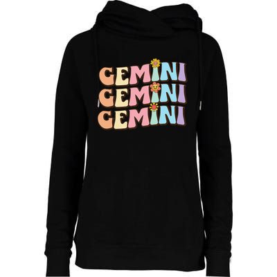 Retro Astrology May or June birthday Zodiac sign Gemini Womens Funnel Neck Pullover Hood