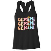 Retro Astrology May or June birthday Zodiac sign Gemini Women's Racerback Tank